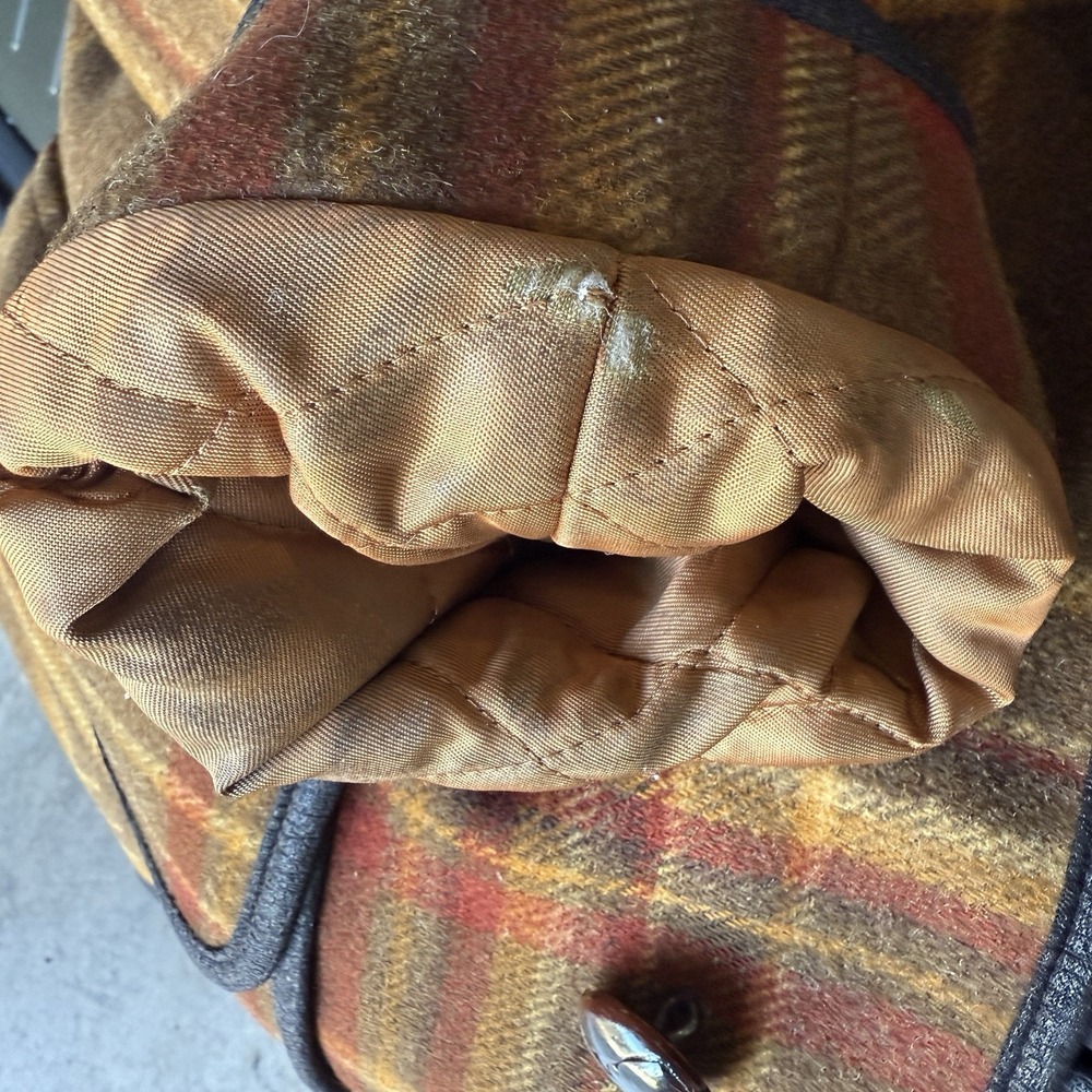 Pendleton BarnCar Coat‎ Wool Jacket Quilted Lining, Brn Plaid Vtg Grandpacore LG - Picture 14 of 15
